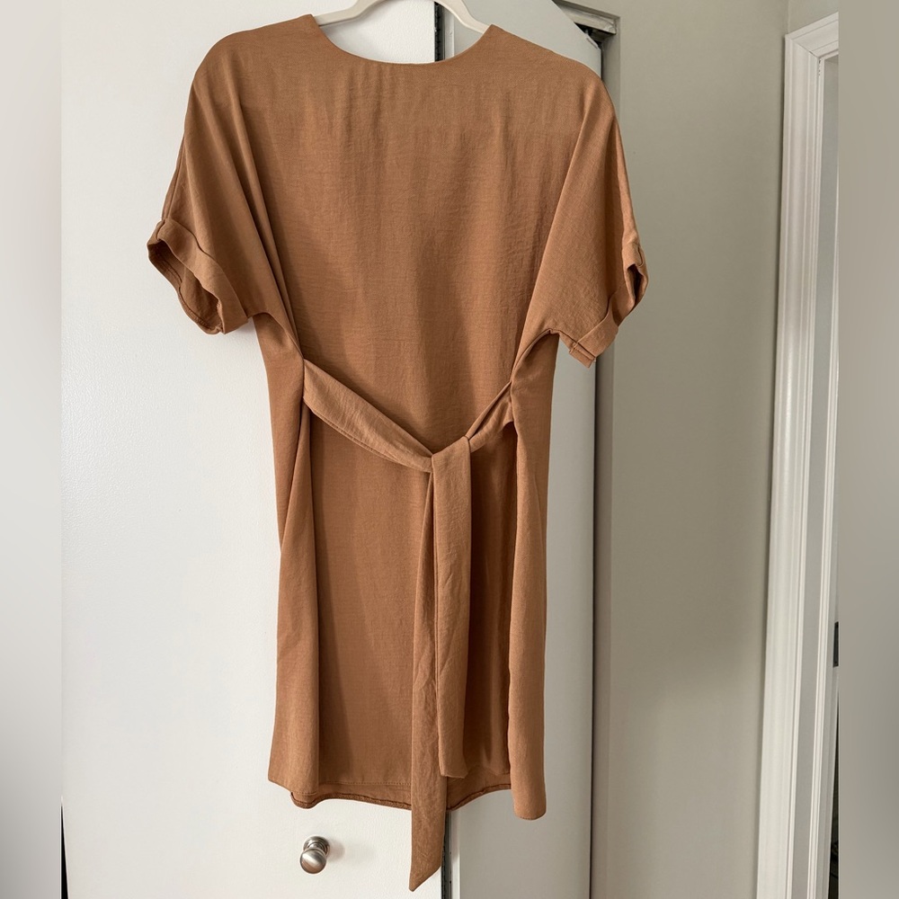 ASOS New Look Tan Short Sleeve Dress